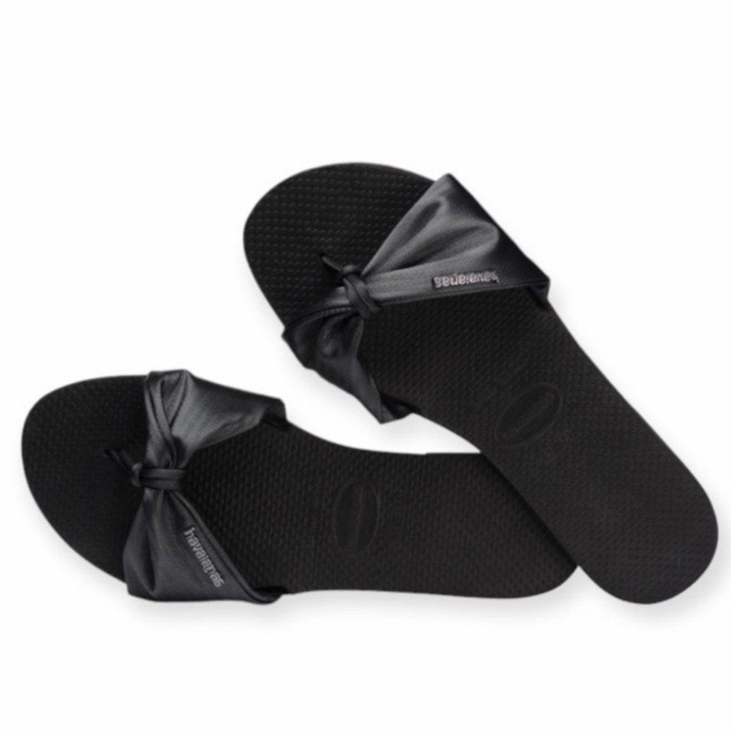 Havaianas Women’s St. Tropez YOU Lush Flip Flops New Graphite Black Satin 7/8o