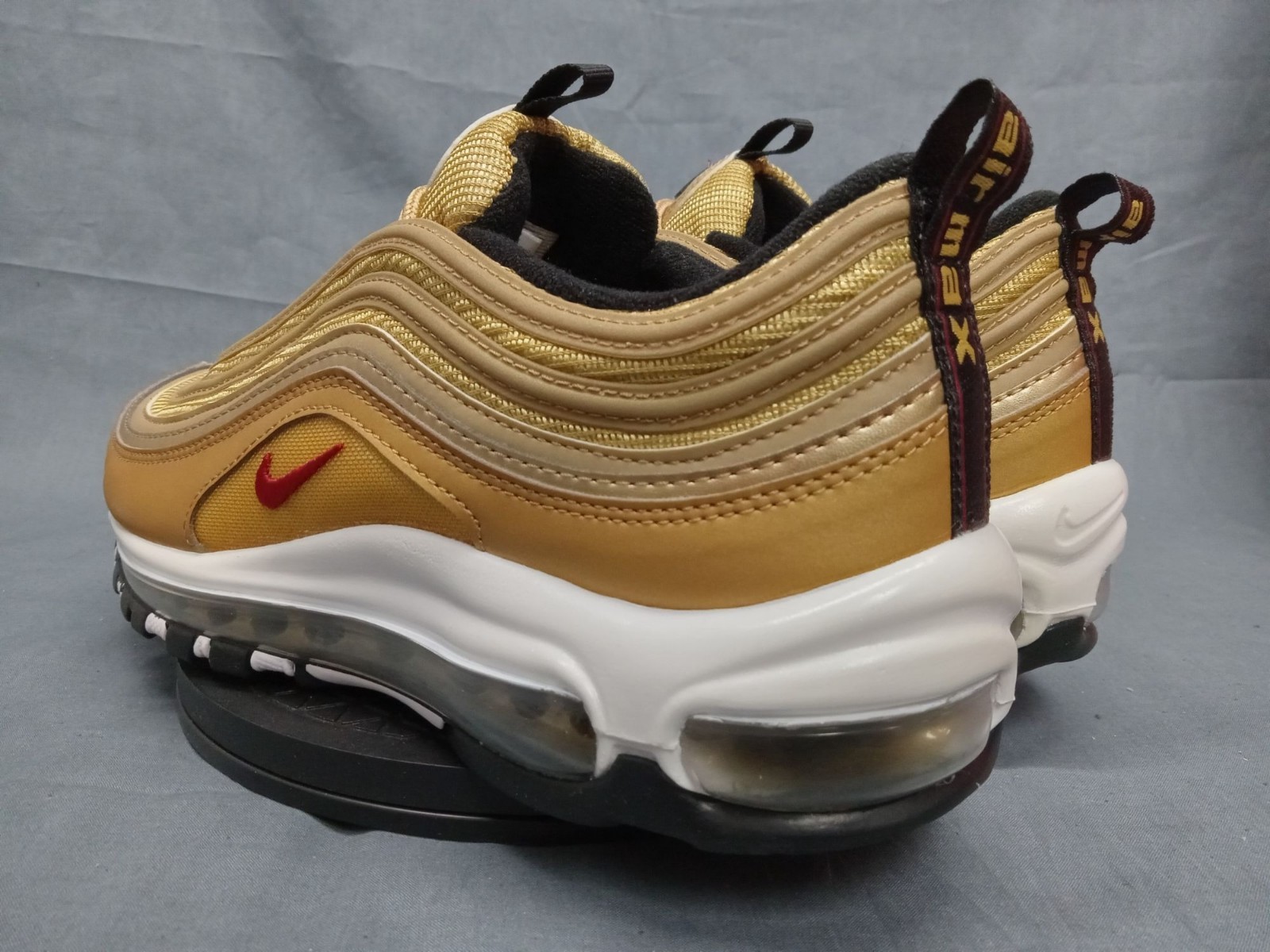 Nike Air Max 97 QS (GS) Sneaker Metallic Gold Varsity Red Boys Size 7 NEW NO BOX