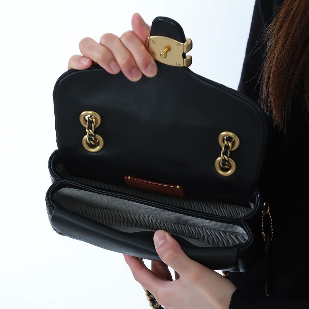 COACH Tabby 20 Quilted Shoulder Bag Nappa Leather Black CP149 Gold outlet
