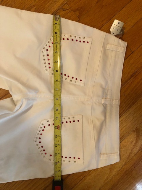 Size 4 wide leg Boston Proper White Crop Jeans Embroidered with stone accents