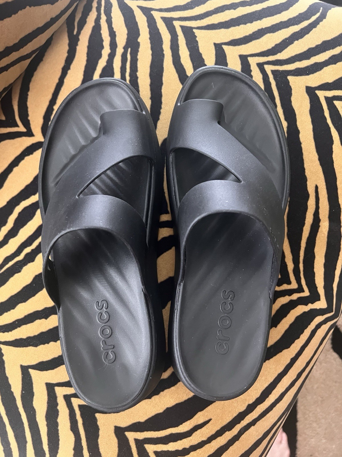 CROCS WOMENS GETAWAY PLATFORM TOE LOOP SANDAL SLIDE, size 9W, new w/o box