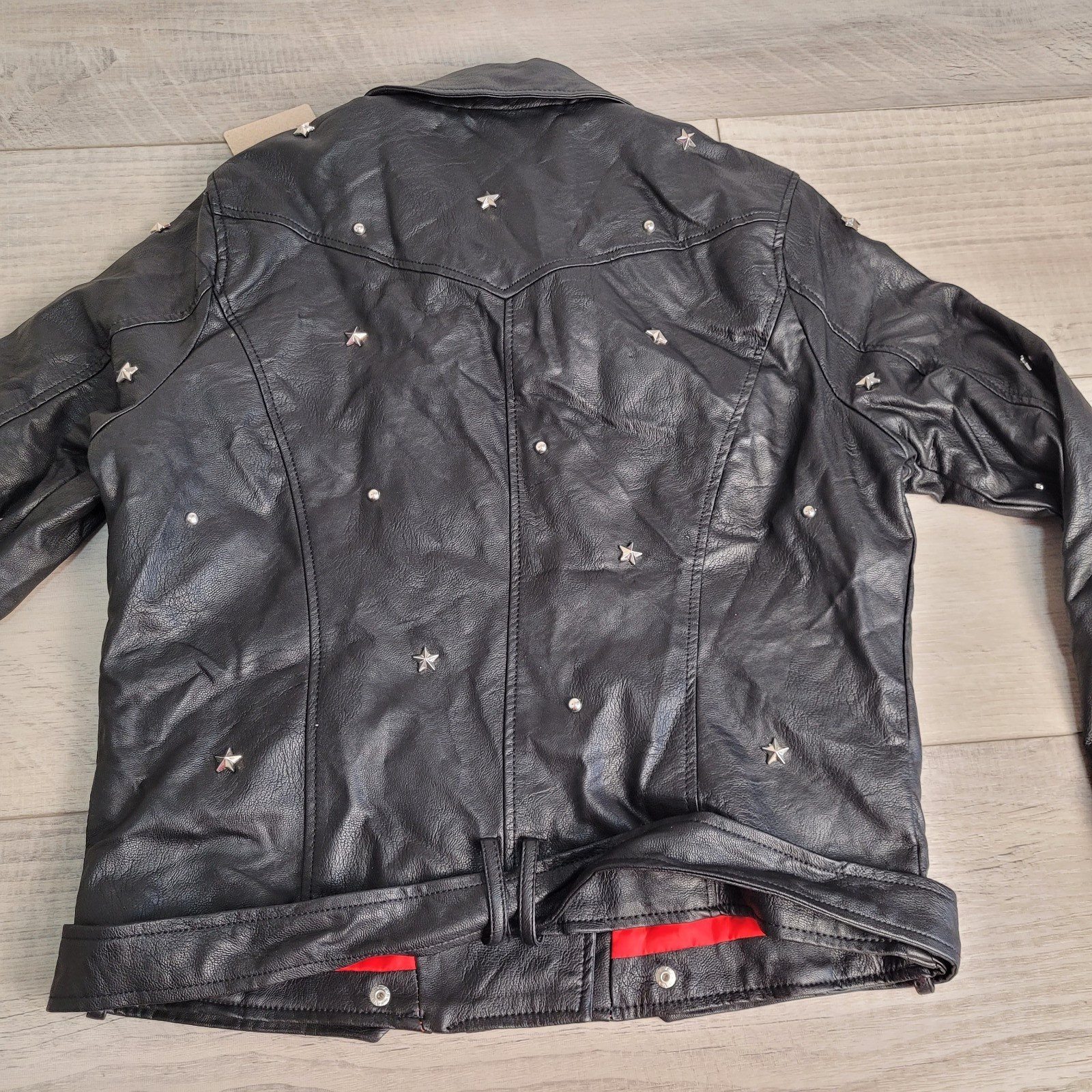 CI SONO By CAVALINI Jacket Womens Large 100% Vegan Leather Lined Bomber Moto