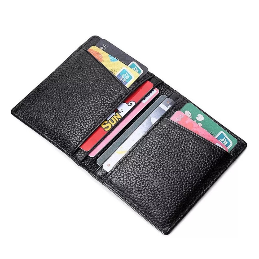 Men Real Leather Bifold Wallet Credit Card Drivers License Holder with ID Window