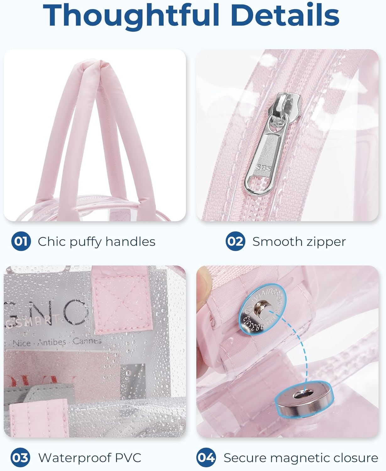 Clear Bag for Stadium Events 12 x 6 x12, Clear Crossbody Bag Tote Bag for Women