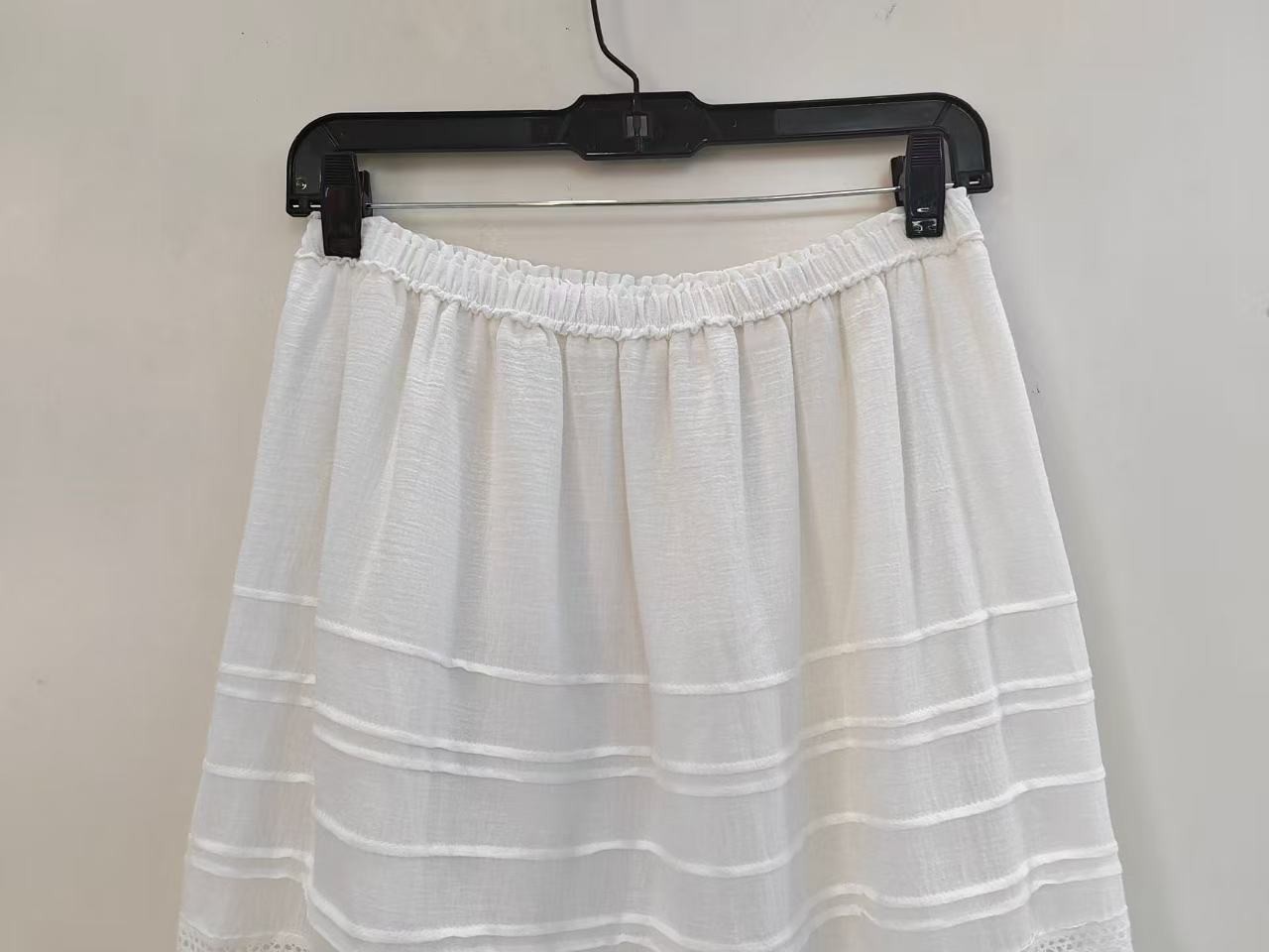 Doen Breathable Strap Waist Lace Edge Sleeveless Top+Mesh Splicing Half Skirt