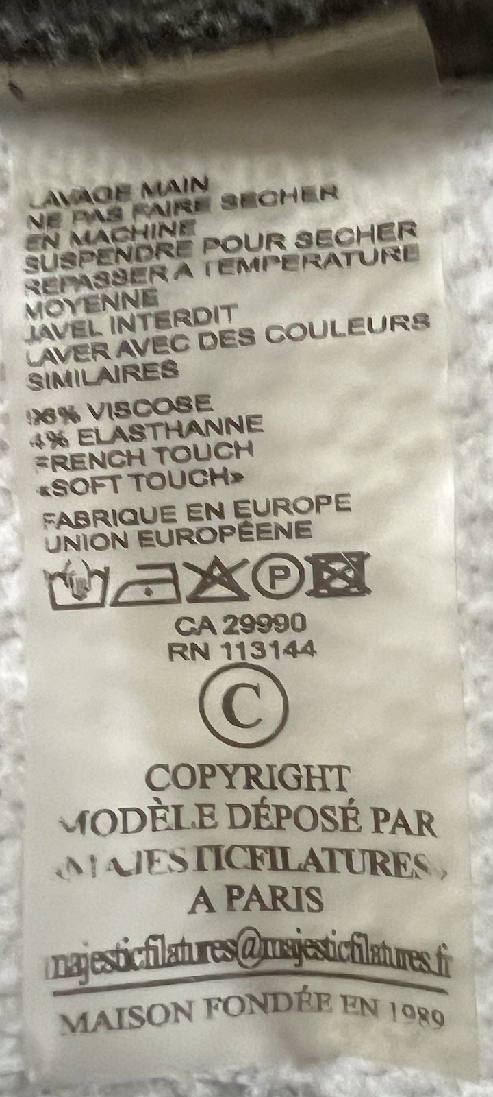 Majestic Paris for Neiman Marcus Extrafine Superwashed Soft Touch Top Size 5