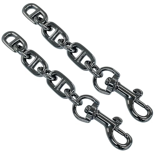 2Pcs Purse Strap Extender, 4.7 Inch Bag Extender Chain, Metal Metallic Black