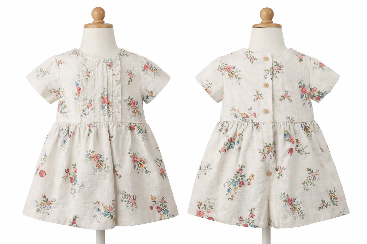 Zara Infant Cottage Core Floral 9-12 Months Button Lined Cotton Dress