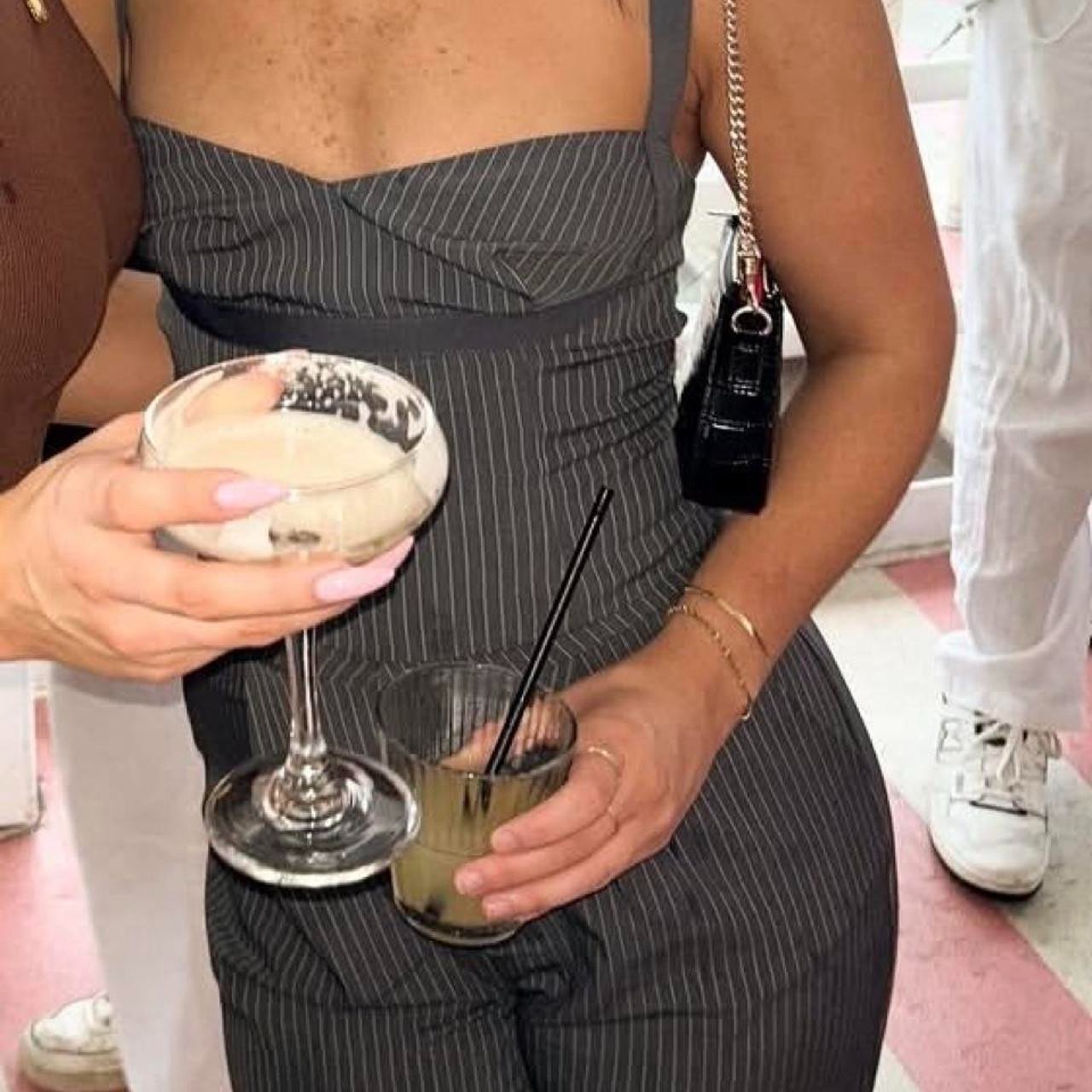 Princess Polly grey pinstripe super cute top – matching pants not included