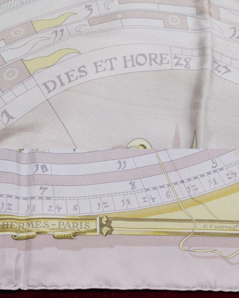 HERMES Carr 90 Dip Dye Scarf Astrologie Gray Astrology Dies et Hore Astronomy C