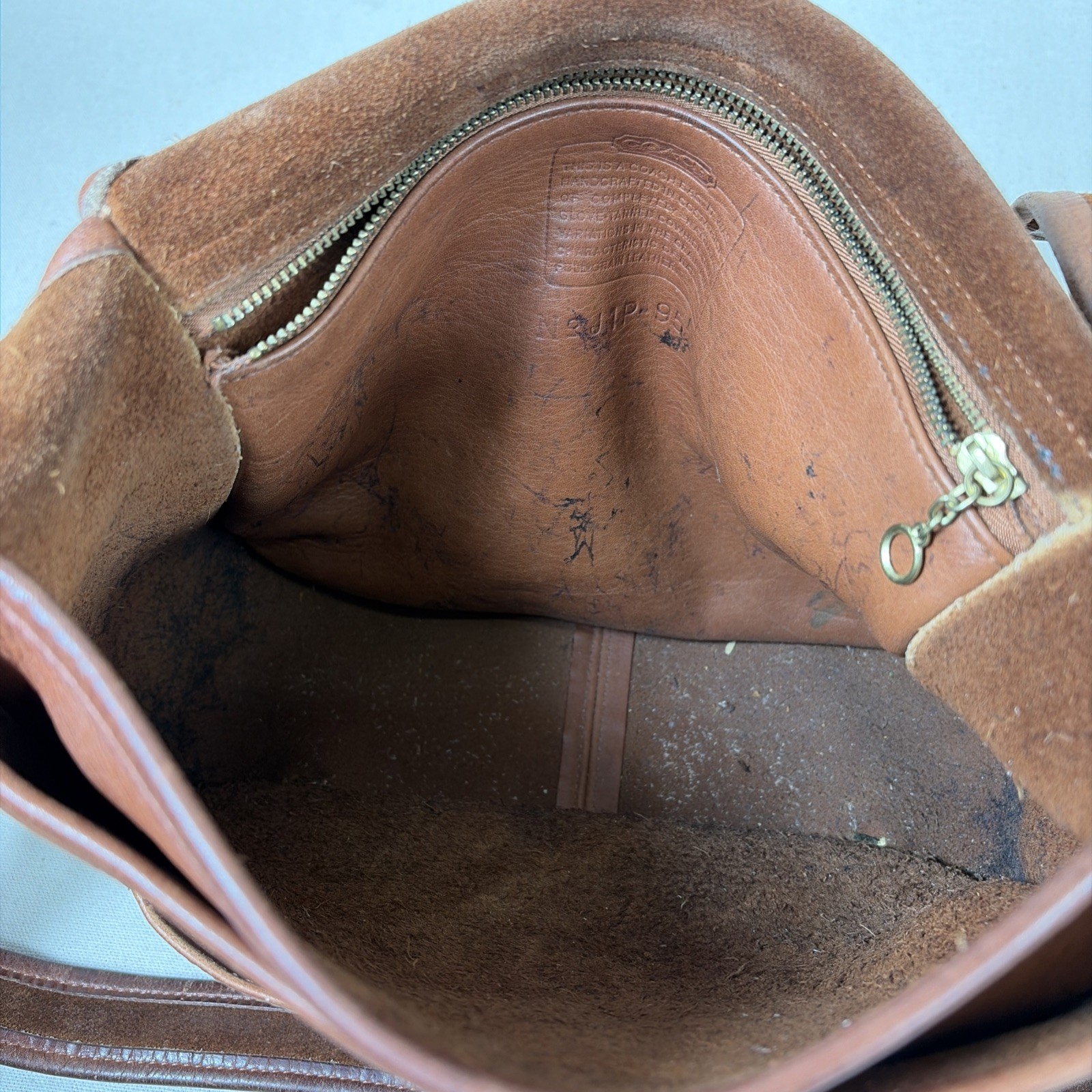 Vintage Coach Stewardess Leather Shoulder Saddle Purse Bag 9525 RARE Tan Brown