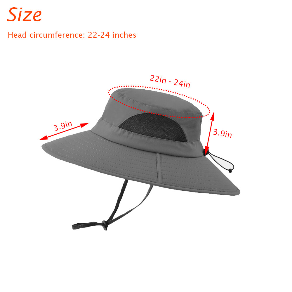 Wide Brim Sun Hat UV Protection Bucket Cap For Hiking Camping Fishing Safari