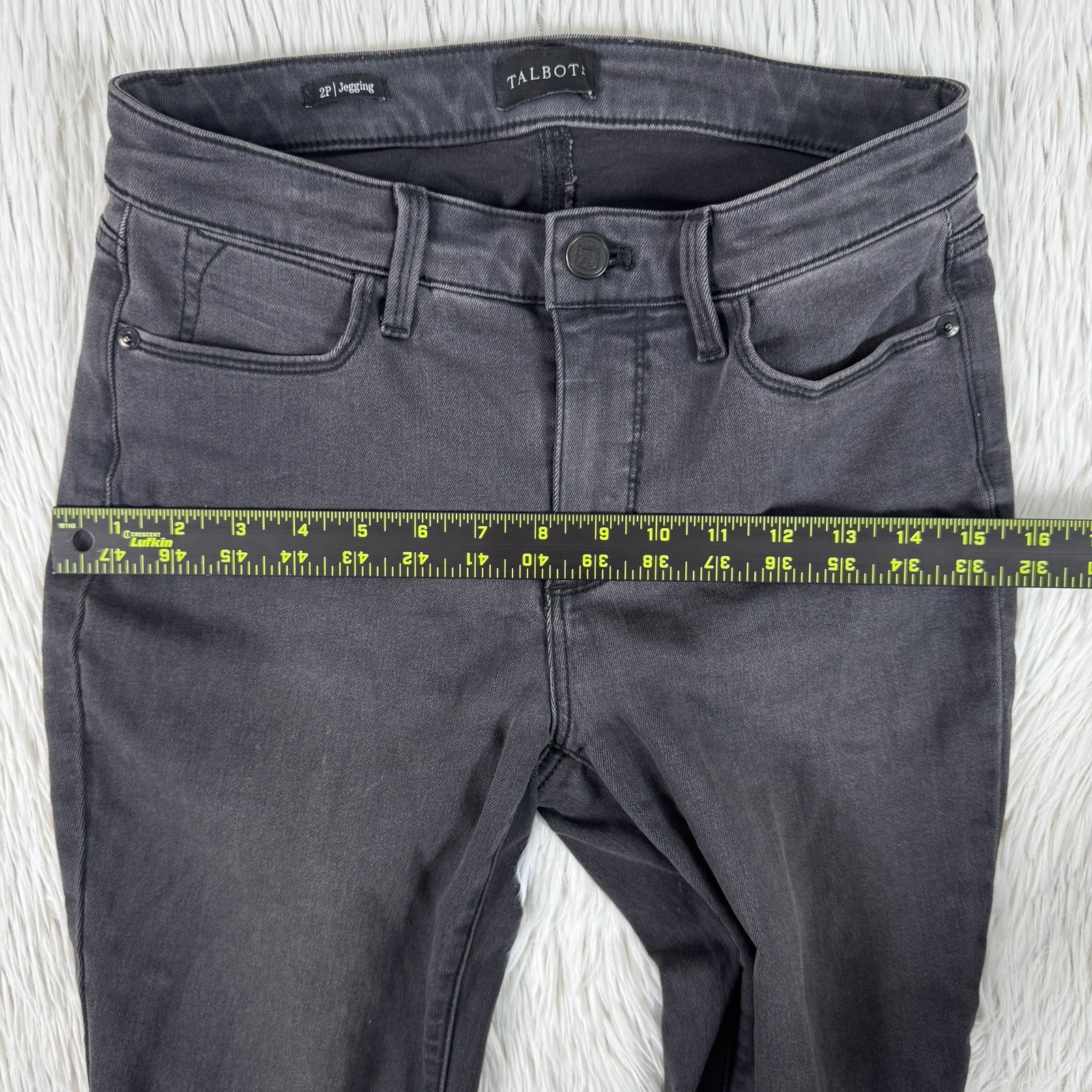 Talbots Black Charcoal Wash Mid-Rise Jegging Denim Jeans Women’s Size 2P