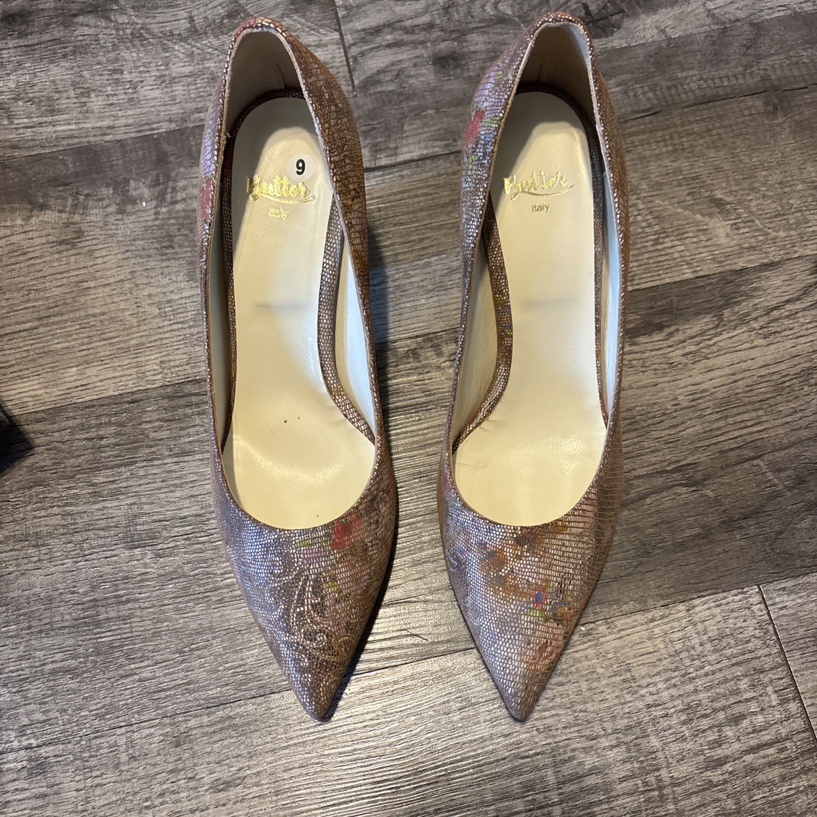 Vero Cuoio Women’s Shoes Floral Print Size 9 Italy