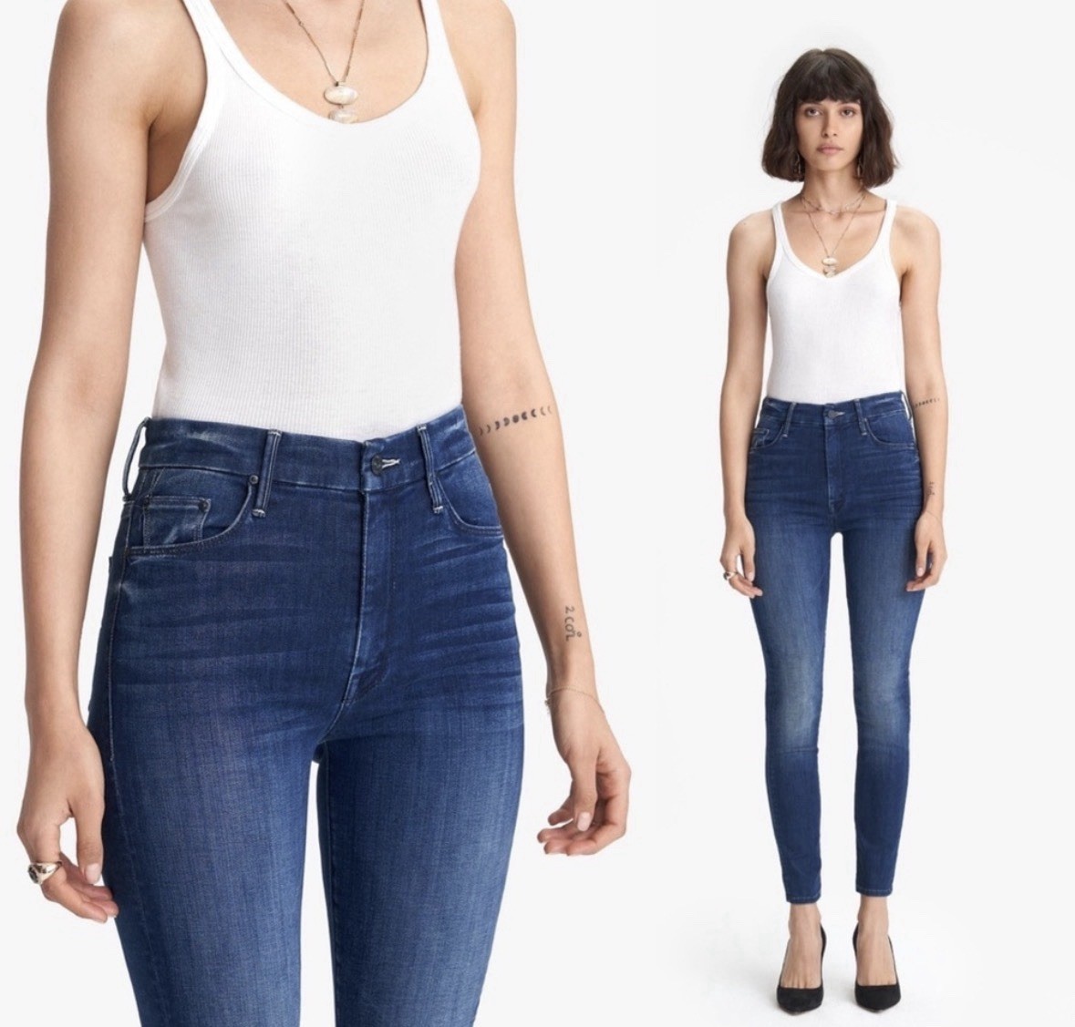 Mother Blue Jeans High Waisted Looker Ankle in The Road to Paradise Size 27