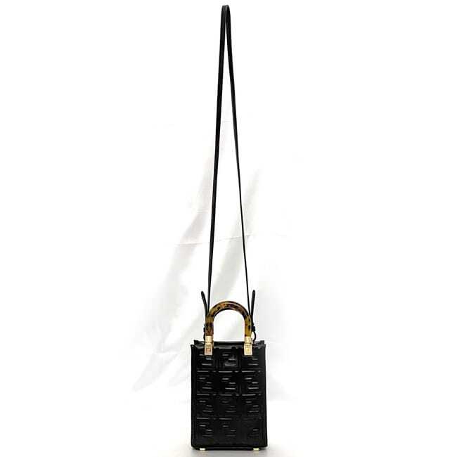 Fendi 2way bag sunshine mini f-21250 black tortoiseshell style 8BS051 unused