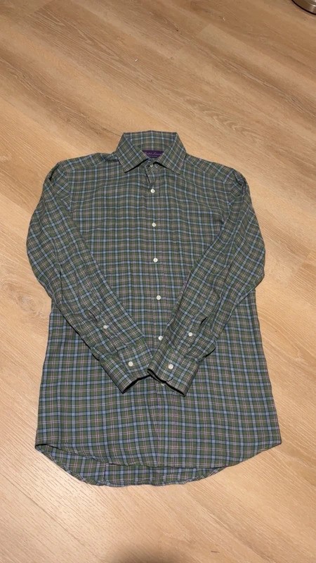 Ralph Lauren Purple Label Plaid Button Down – Made in Italy – NWOT