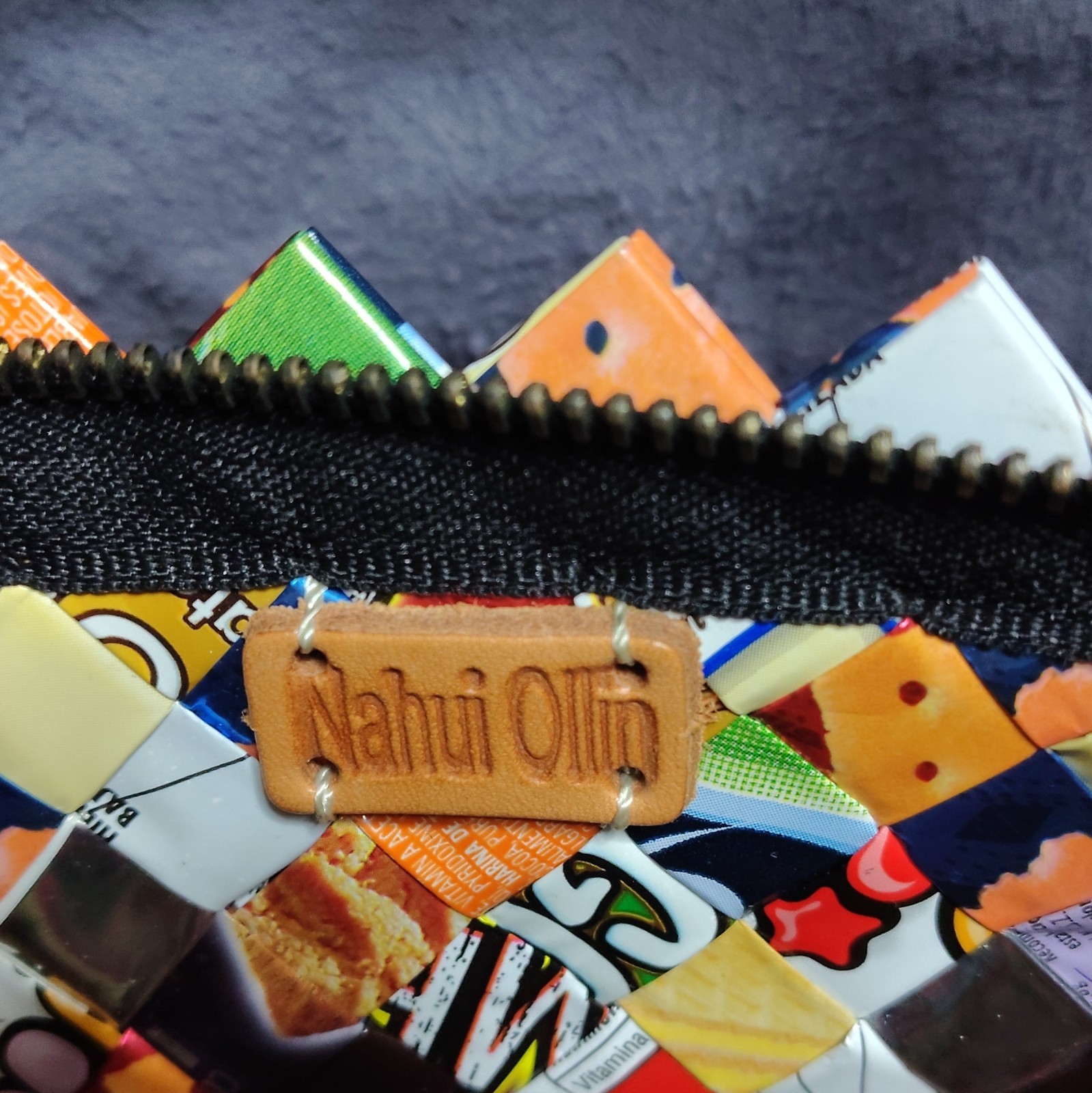 Nahui Ollin Multicolor Woven Candy Wrapper Bag