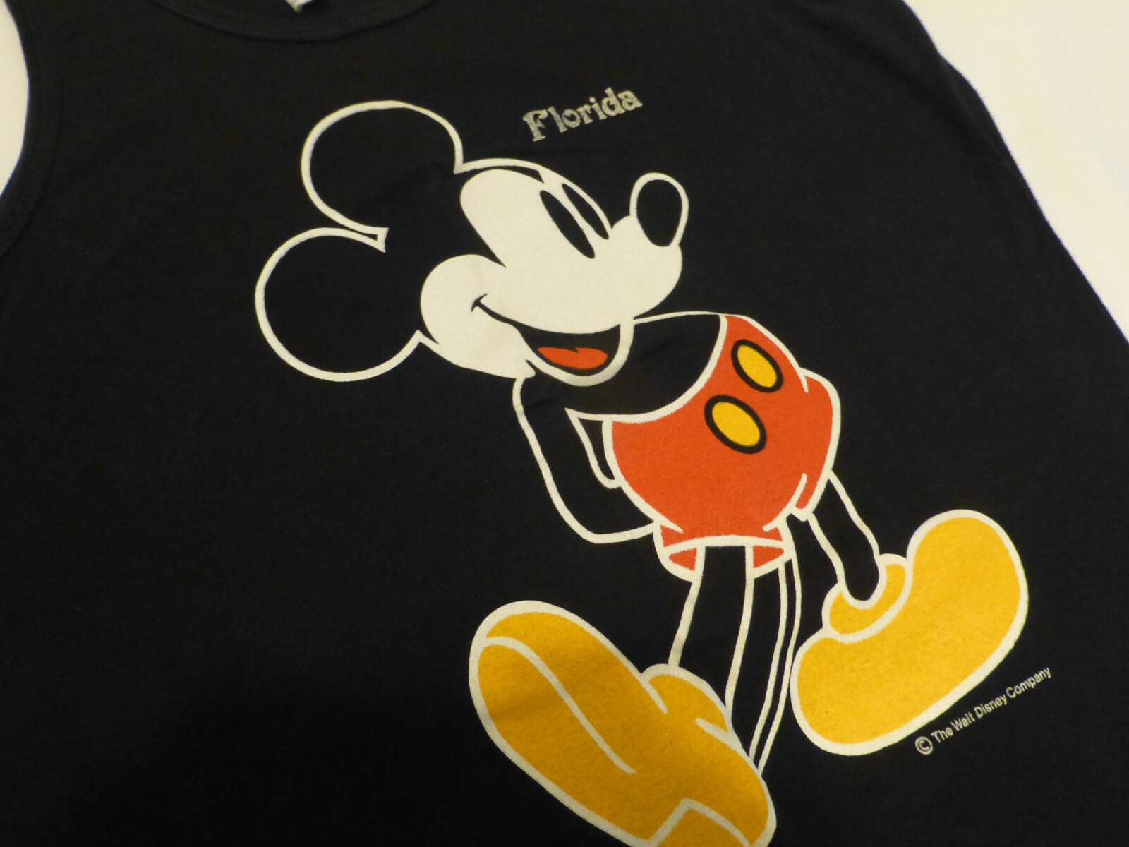 Vintage 80’s Mickey Mouse Black Tank Top XL Disney USA Ched by Anvil Unisex