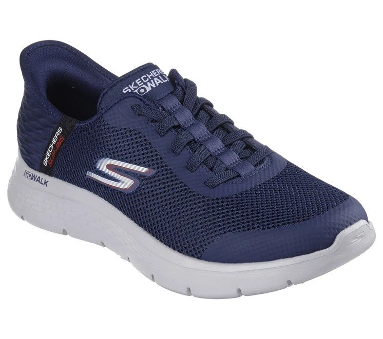 SKECHERS Go Walk Flex Hands Free Navy Slip-ins Sneaker Men’s sizes 7-14