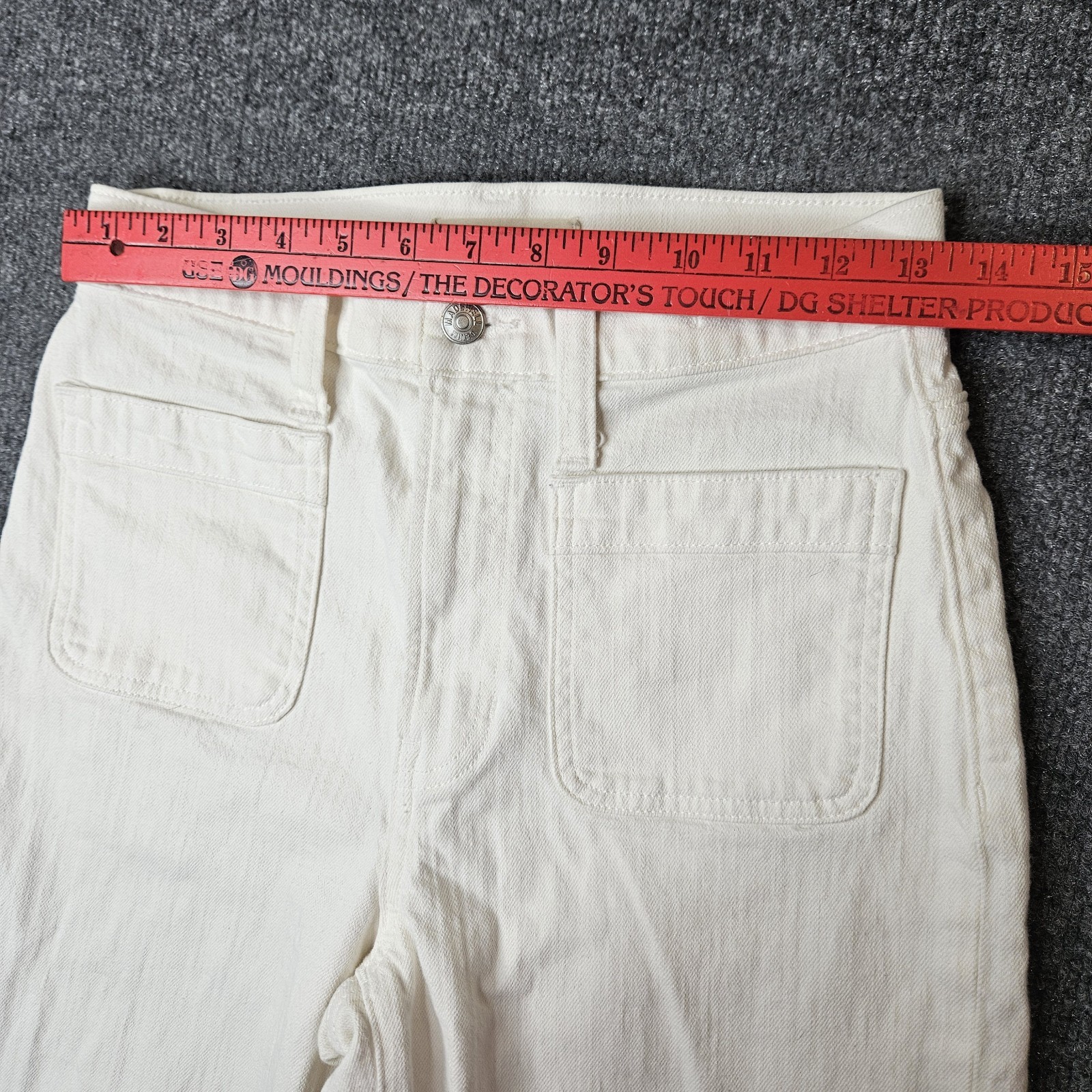 Madewell Womens Perfect Vintage Wide Leg Cropped Jeans Size 26 Ivory City Preppy