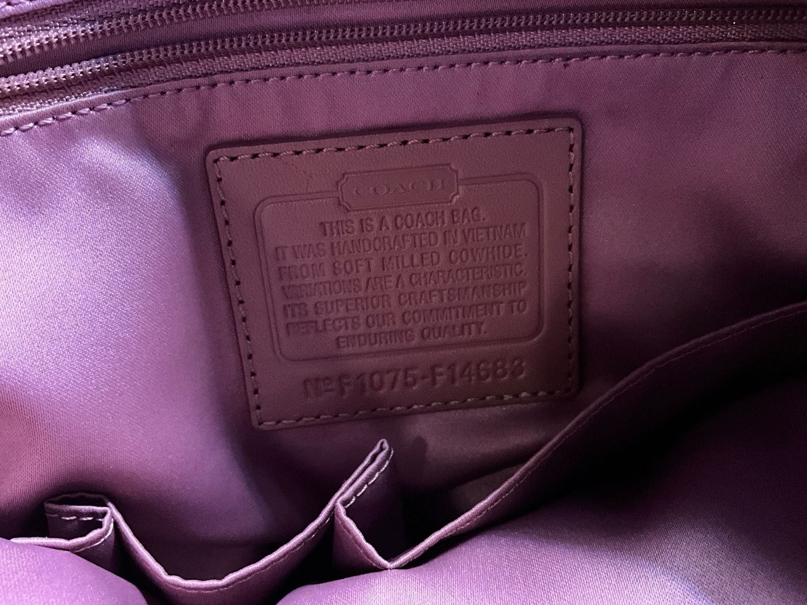 Coach F14683 Soft Milled Cowhide Leather dusty rose/Mauve hue shoulder /hand Bag