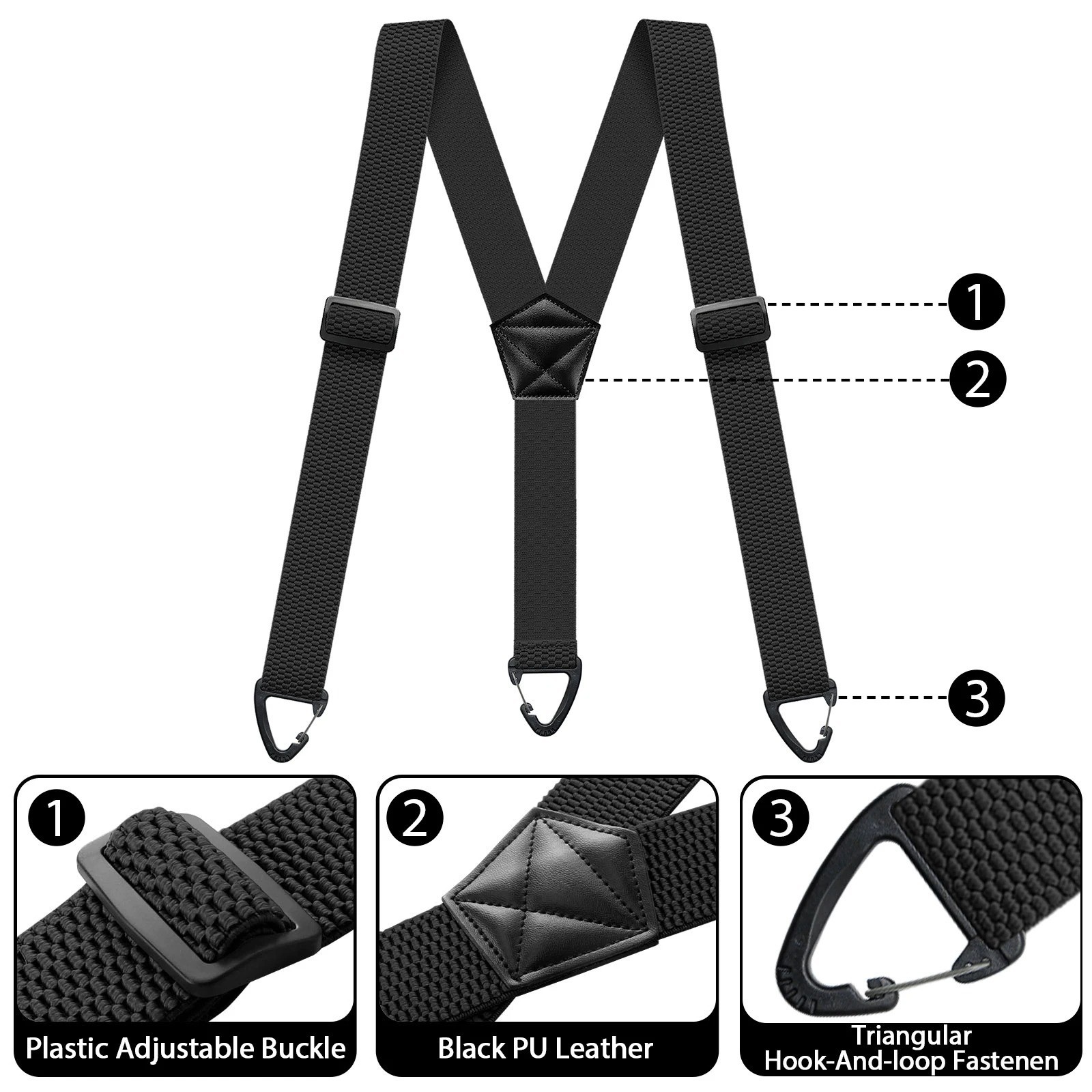 Suspenders for Men Heavy Duty, X Shape Back Hidden Suspender 1.5″ Under Clothing