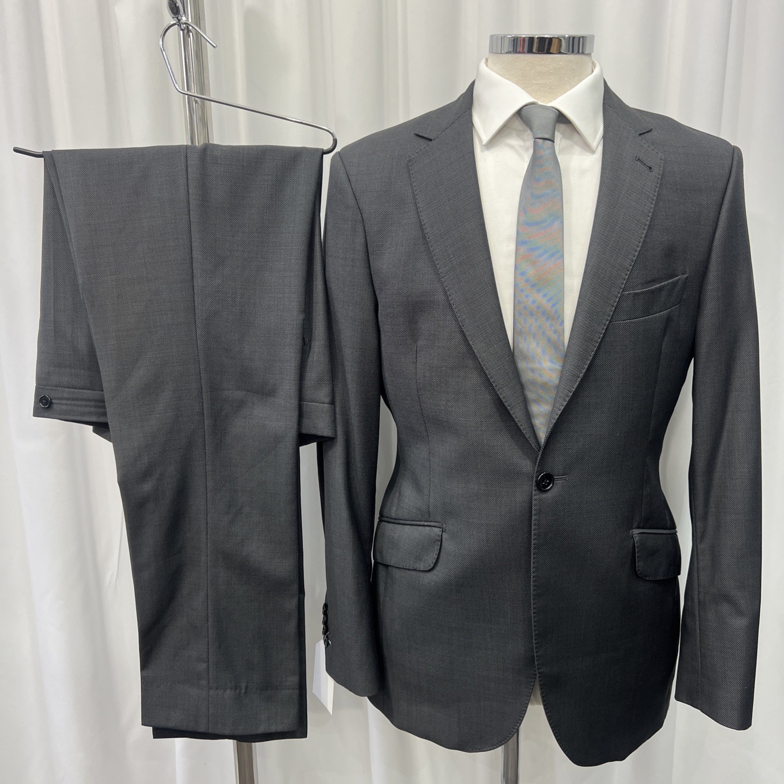 Mark Stephen London Men’s Italian Fabric Wool Suit – Slim Fit – C40L / W36 L32