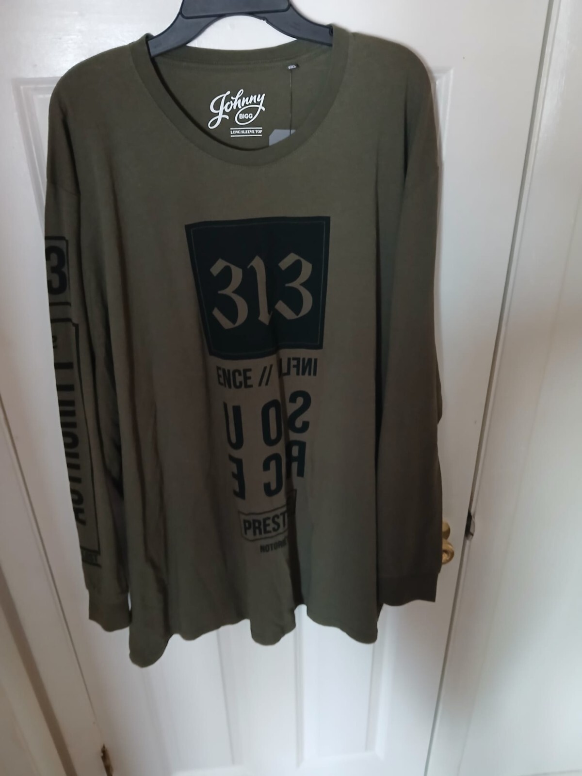 Johnny Bigg Graphic Print Long Sleeve Top Khaki J201LT200.KHA Size 6XL N133