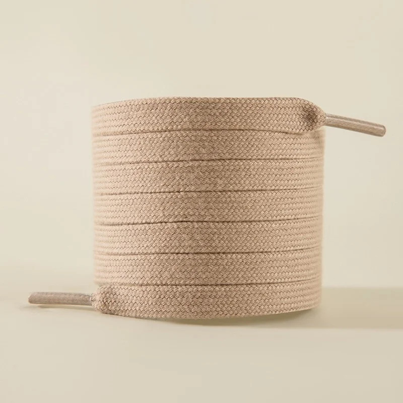 New 0.8cm Wide Flat Cotton Shoelaces Unisex, Solid Color High-Quality Shoelace S