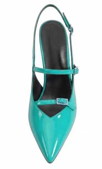 Patent Leather Pointed Toe Stilettos Sandals Women’s Pointy Toe Slingback Shoes