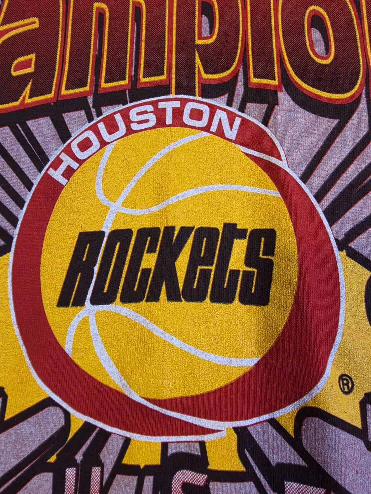 Vtg 1995 Houston Rockets Back To Back Championship T Shirt Red Mens Large NWOT