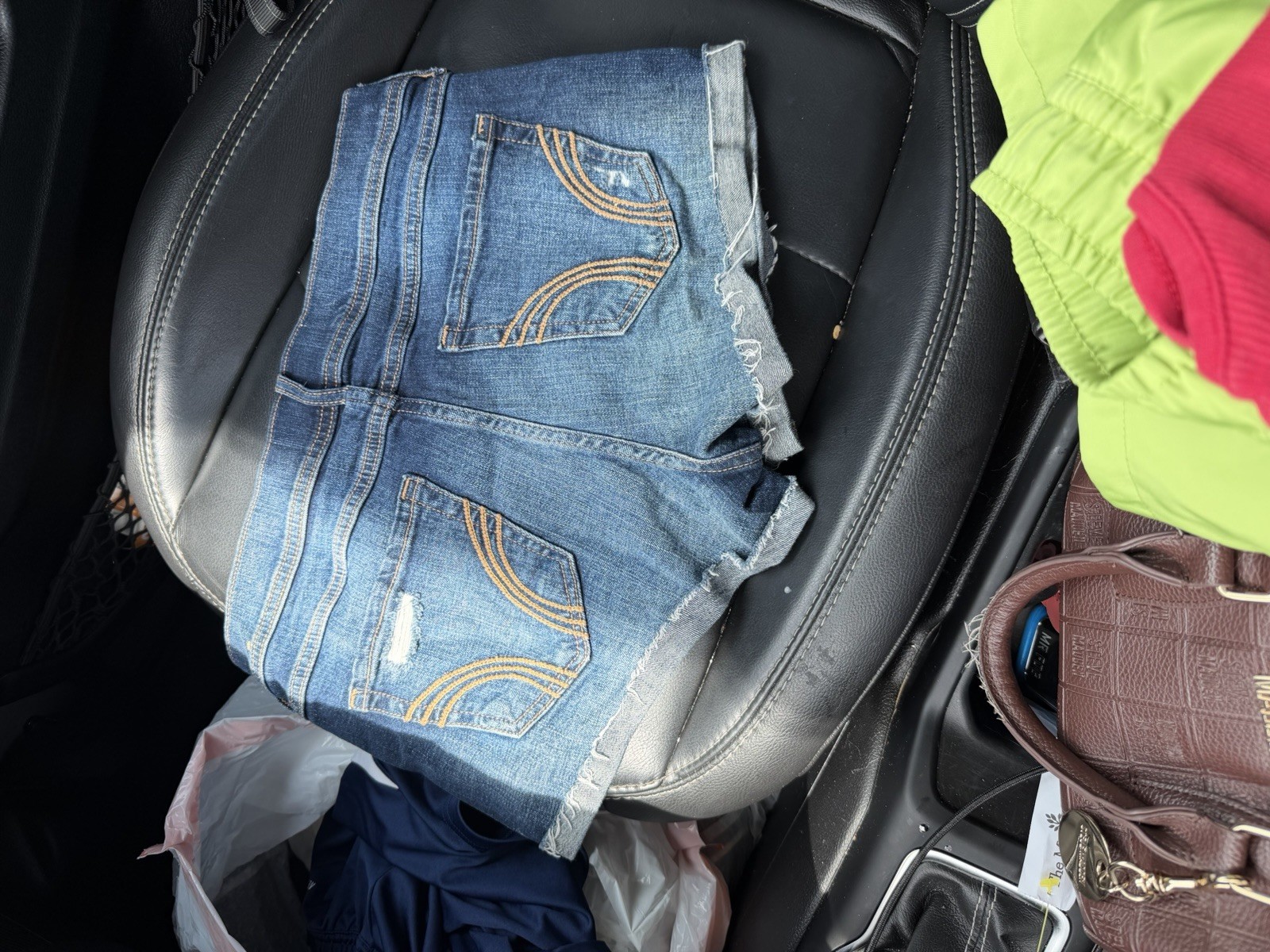 Hollister Juniors 7 Blue Denim Cut-Off Short-Shorts Low Rise 28W Pockets