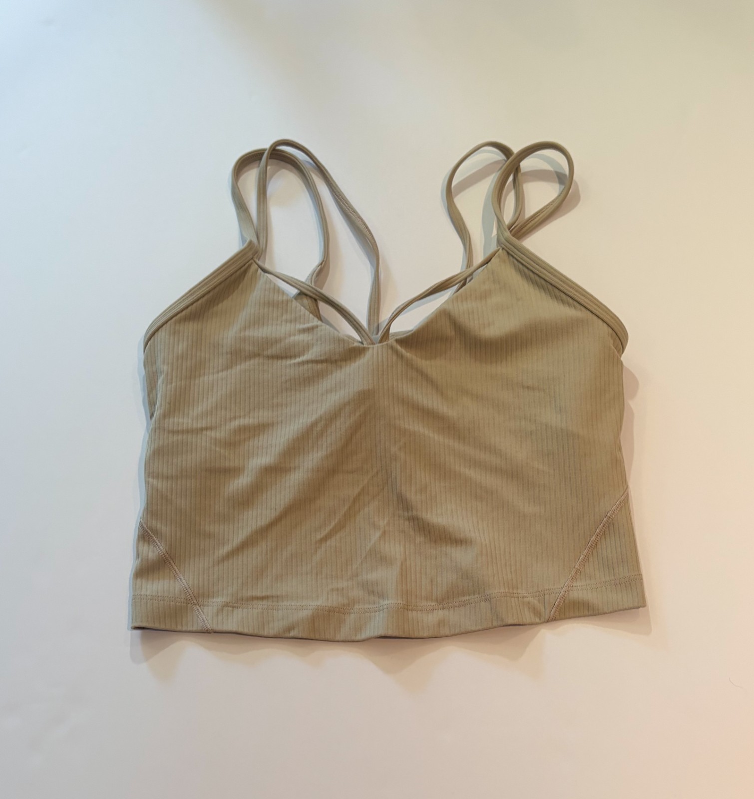 Lululemon Align Tank Top Women’s Size 4 Cream Built-In Bra Yoga Workout Crop