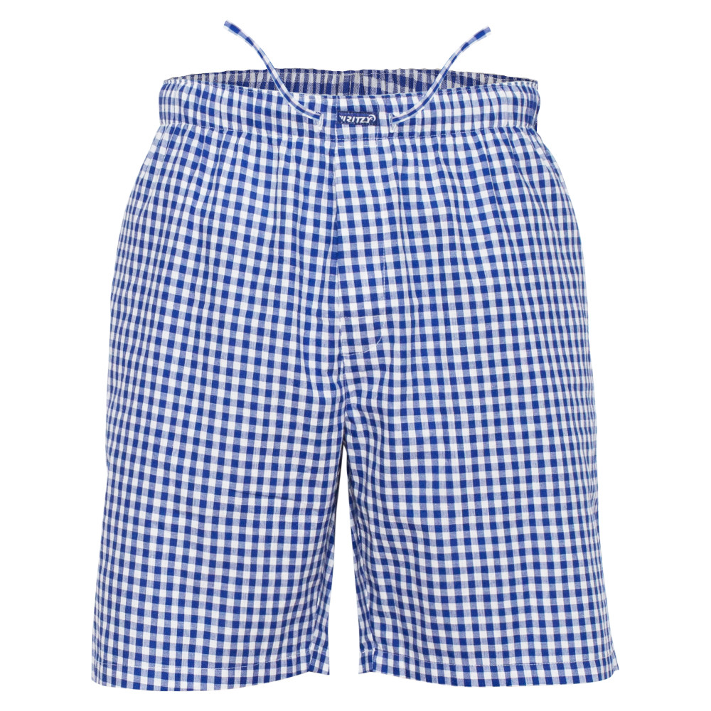 Ritzy Men’s Sleep Short Pajama 100% Cotton Woven Plaid ComfortSoft – B&W Checks