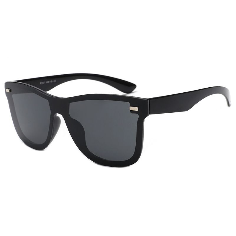 Rimless Square Sunglasses -Polycarbonate UV400 Mirror Lens Retro Plastic Eyewear
