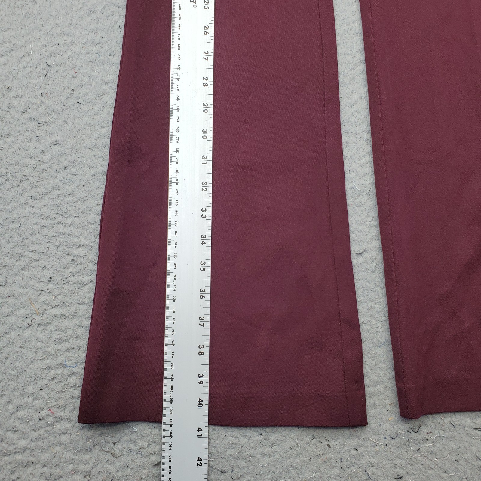 LOFT The Sutton Ankle Flare Pants Womens 2 Burgundy Stretch Regular Flat Front