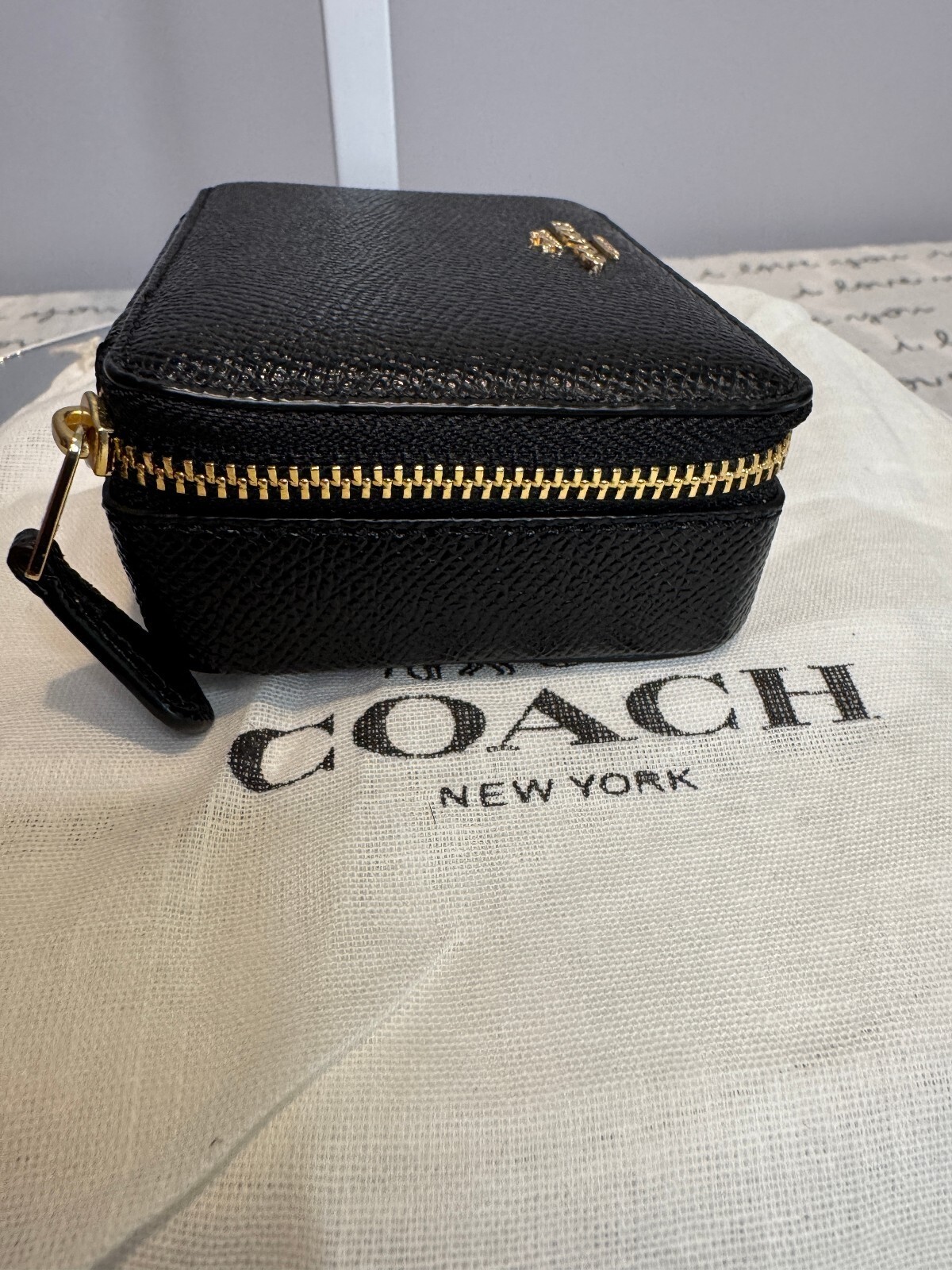 Coach Weekly Pill Box C4579 Black Leather Organizer NWOT