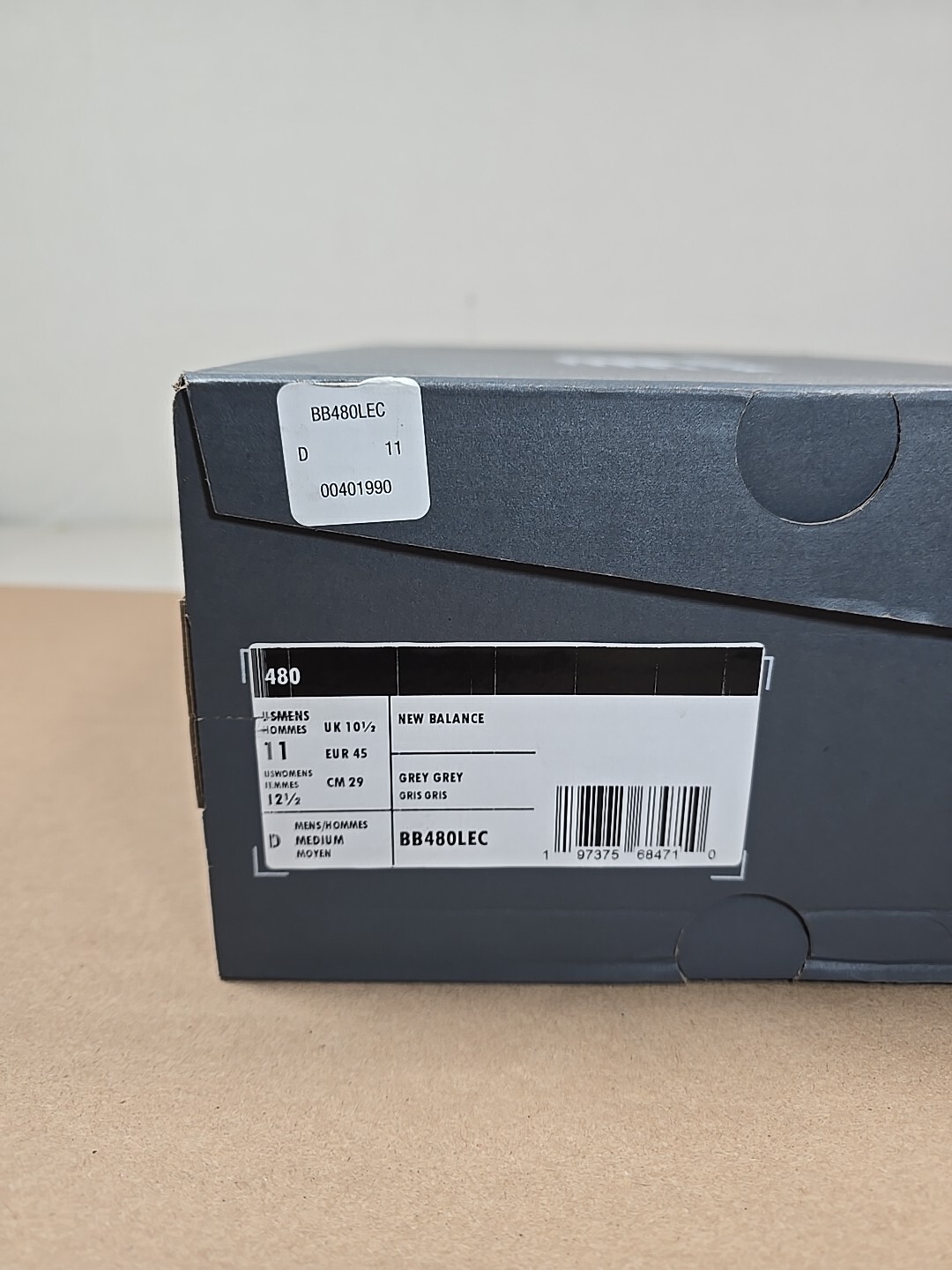 Size 11 New Balance 480 Castlerock Raincloud BB480LEC Grey White Unisex Men’s