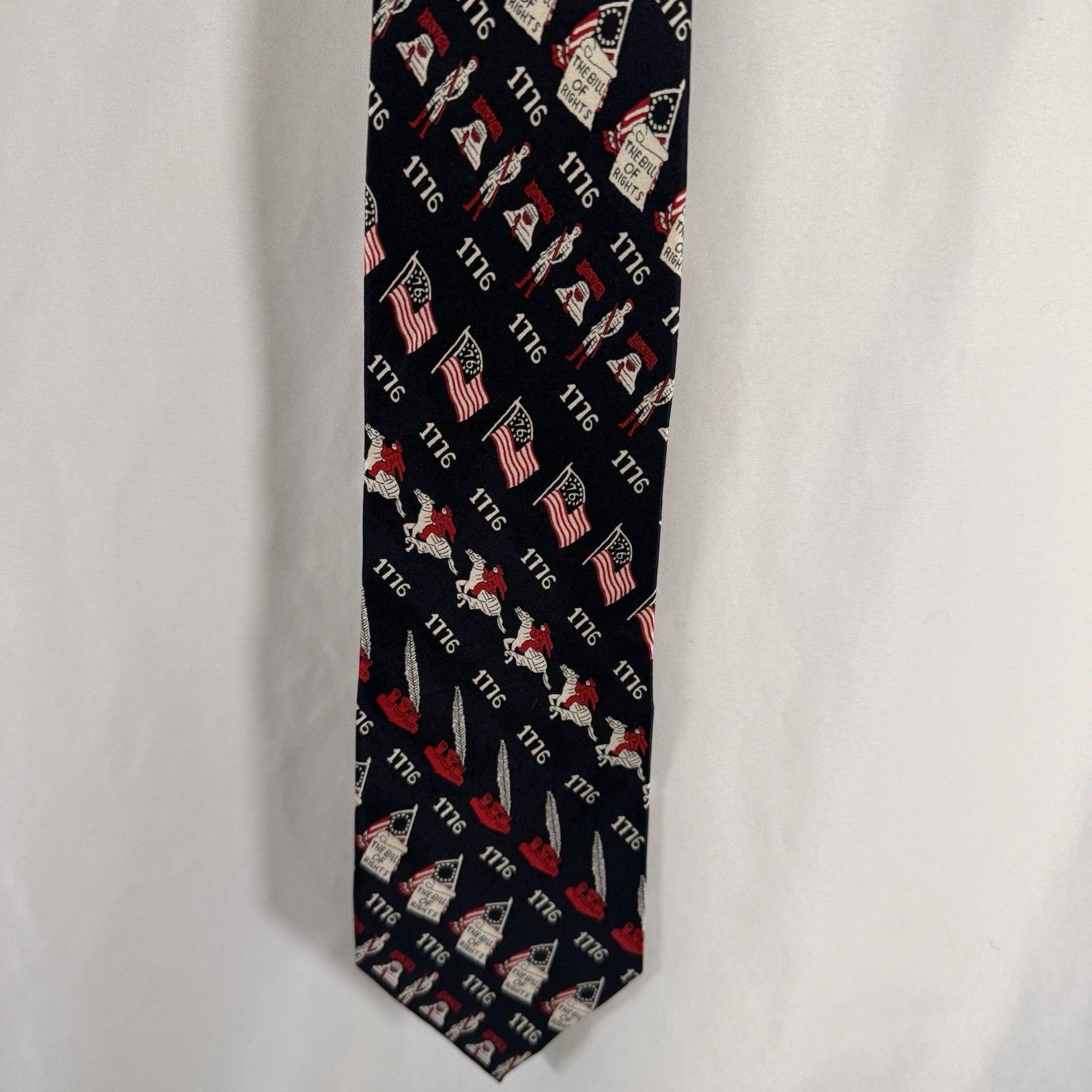 1776 Tie Museum Artifacts Silk Tie Men’s 60″ Blue 4th of July 4″ Wide