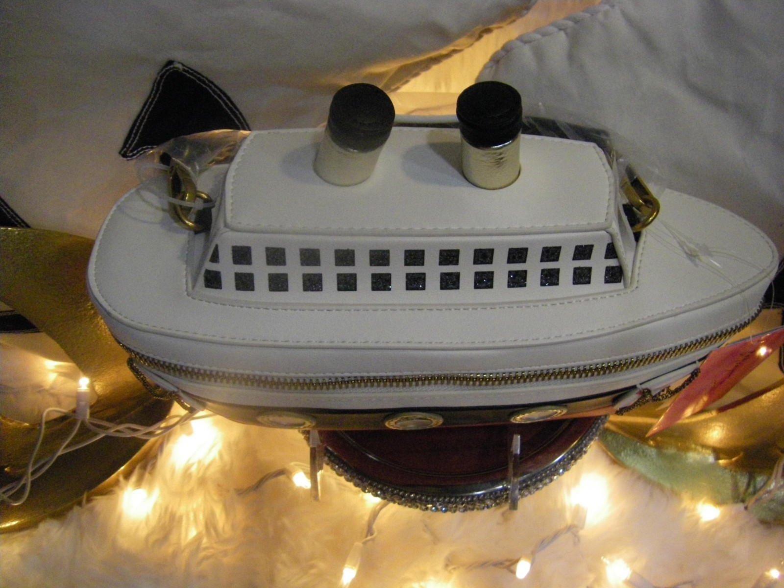 Betsey Johnson Kitsch Ship Tease Multi Color Cruise Ship Crossbody Bag NWT
