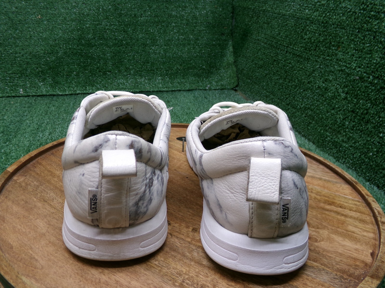 Vans Mens Tesella Grigio White Marble Woven Skate Shoes Sneakers Size 11 US