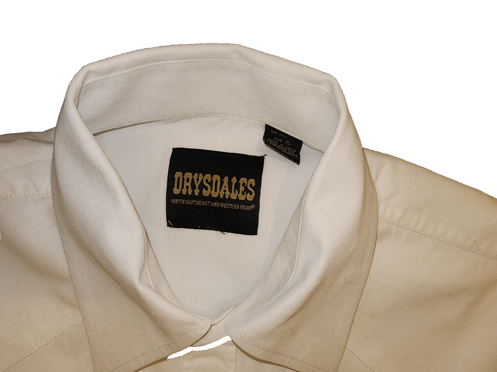 Drysdales North Southeast Western White Men Dress Shirt Size XL Long Sleeve