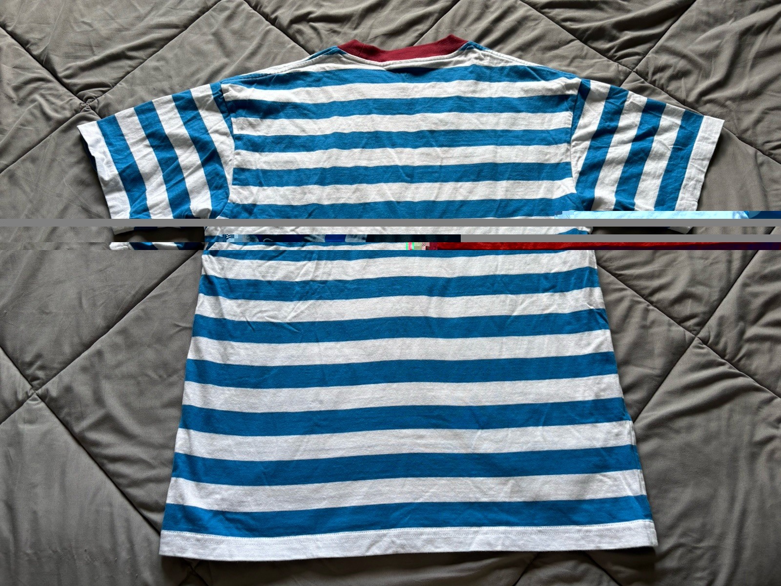 GOLF WANG Killcat Striped Tee Blue White Red Size M