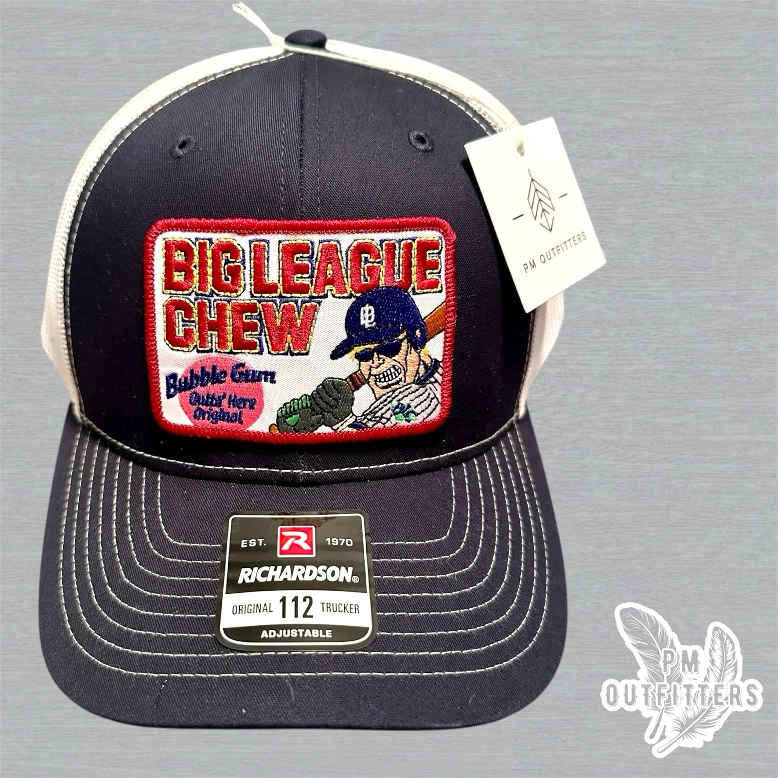 Big League Chew Retro Patch | Navy & White Richardson 112 Trucker Hat Snapback