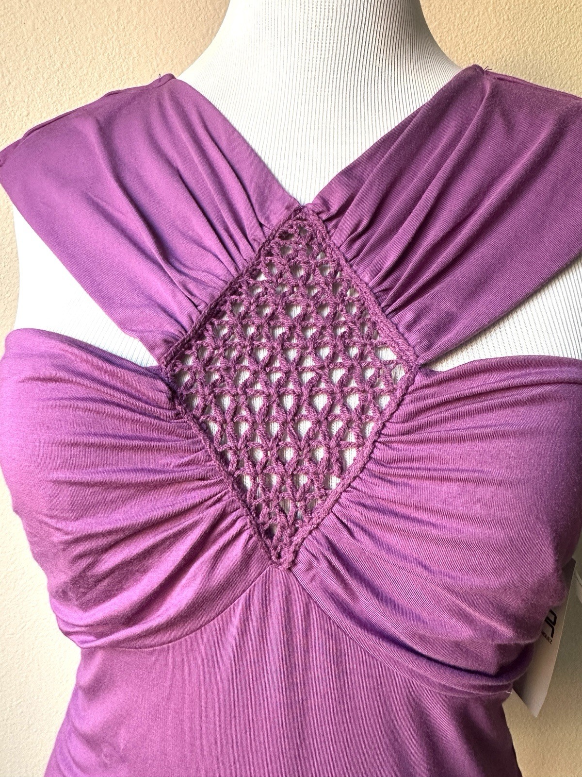 Robert Rodriguez Crochet Cut Out Top / Size large/Color Amethyst/ Size L/Stretch