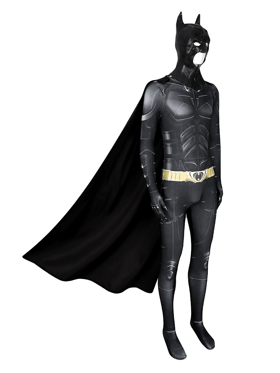 The Flash Batman Bruce Wayne Cosplay Costume Jumpsuit + Cape 2 Pcs Set