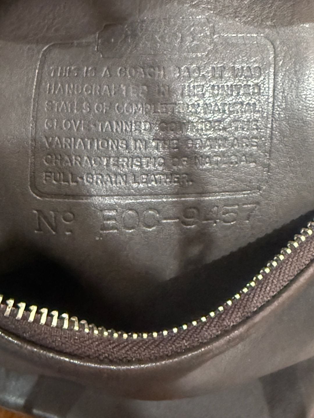 Coach Vintage Full Grain Leather Brown Crossbody Bag USA E0C-9457