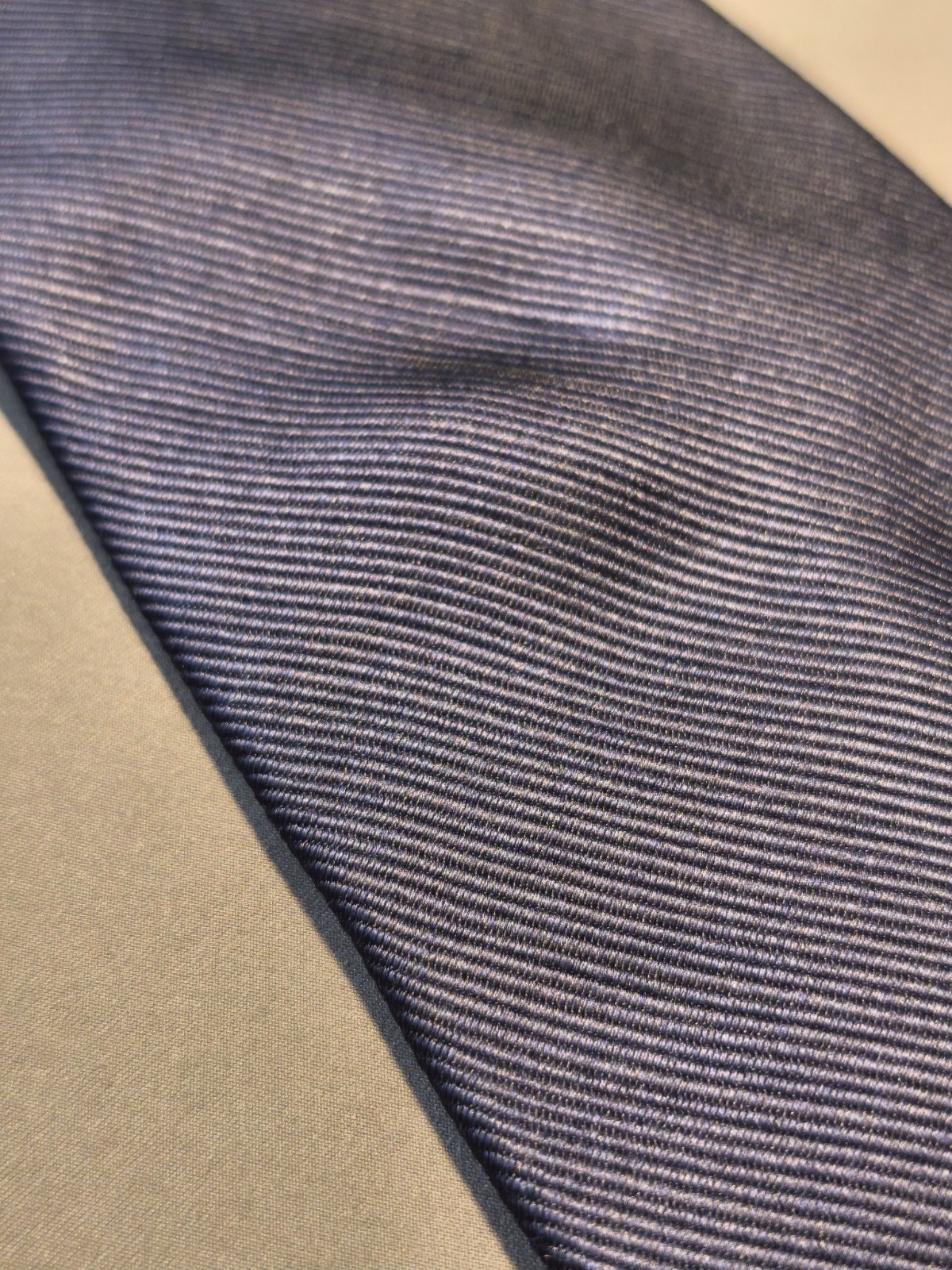 Brera (Milan) – Navy Blue Solid Color Silk Tie Made In Italy Texture Stripes