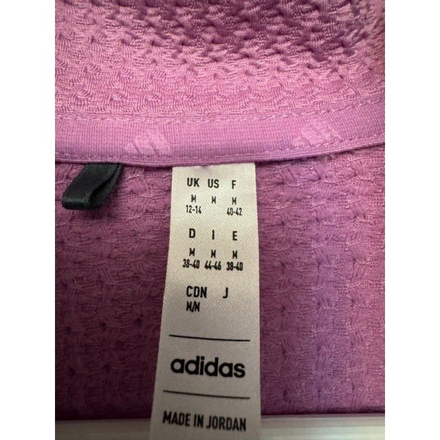 Adidas Womens Lilac Textured Waffle Knit Full Zip Jacket Seven Springs SZ M (A)
